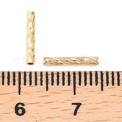 真鍮の質感のあるチューブビーズ  18KGP本金メッキ  10x1.5mm  穴：1mm&nbsp;KK-H250-01A-G-1