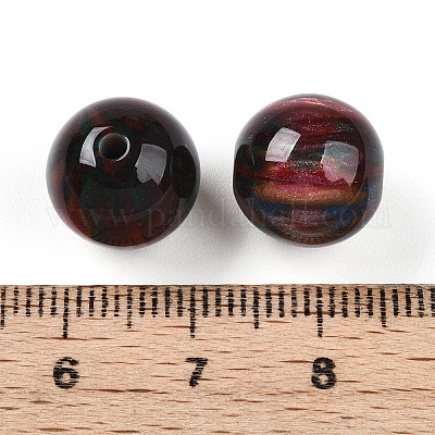 樹脂ビーズ  ラウンド  ツートン  ダークスレートブルー  12mm  穴：2mm&nbsp;RESI-YW0004-28C-09-1
