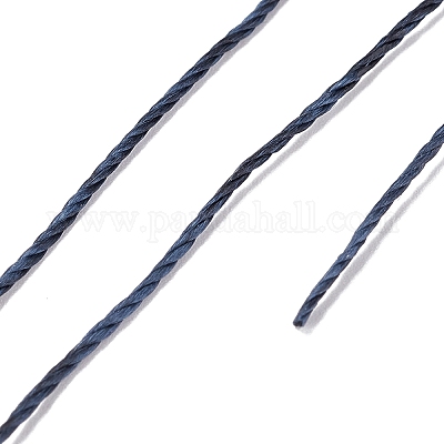 ラウンドワックスポリエステル糸ストリング  マイクロマクラメコード  ツイストコード  革縫い用  ミッドナイトブルー  0.8mm  約54.68ヤード（50m）/ロール&nbsp;X-YC-D004-02E-055-1