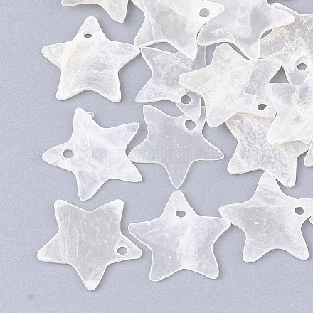 カピスシェルチャーム  スター  ベージュ  12~13x12.5~13x1mm  穴：1.2mm&nbsp;X-SHEL-T012-24-1