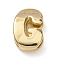 Brass Beads, Long-Lasting Plated, Rack Plating, Lead Free & Cadmium Free, Real 18K Gold Plated, Letter G, 20.5x13.5x7mm, Hole: 18x4mm