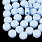Opaque Acrylic Beads, Horizontal Hole, Mixed Letters, Flat Round with Letter, Random Letters, Light Sky Blue, 7x4mm, Hole: 1.5mm, about 3700pcs/500g