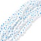 Handmade Millefiori Glass Bead Strands, Flower, Deep Sky Blue, 5.5~8x2.5mm, Hole: 1mm, about 64~67pcs/strand, 15.75 inch~16.34 inch(40~41.5cm)