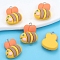 Resin Pendants, with Platinum Tone Loop, Bees, 23x18mm, Hole: 2mm
