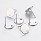 Non-Tarnish 304 Stainless Steel Stud Earring Findings, with Loop and Flat Plate, Flat Round, Stainless Steel Color, 10x0.8mm, Hole: 1.2mm, Pin: 0.8mm