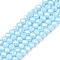 Electroplate Glass Beads Strands, Opaque Solid Color, AB Color Plated, Faceted, Rondelle, Light Sky Blue, 3.5~3.8x3mm, Hole: 0.4mm, about 105~110pcs/strand, 29~31cm