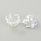 Glass Beads, Flower, Clear AB, 11~11.5x7.5mm, Hole: 1.2mm