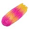 Baking Paint Transparent Glass Beads, Gradient Color, Segmented Multi-color Beads, Round, Fuchsia, 8mm, Hole: 1mm, about 106pcs/strand, 31.10''(79cm)