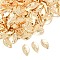 Brass Charms, Cadmium Free & Lead Free, Long-Lasting Plated, Leaf, Real 24K Gold Plated, 7x4x1mm, Hole: 1mm