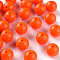 Opaque Acrylic Beads, Round, Orange Red, 16x15mm, Hole: 2.8mm