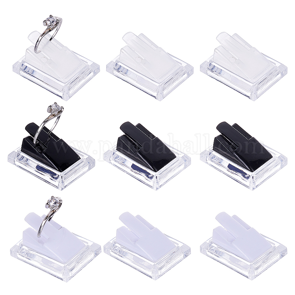 Glass Shape Rings Display Wholesale 12Pcs 3 Colors Organic Glass Ring Displays - Pandahall.com