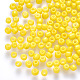 12/0ベーキングペイントガラスラウンドシードビーズ  きいろ  1.5~2x1.5mm  穴：0.5~1mm  約30000個/ポンド&nbsp;SEED-S036-01A-05-1