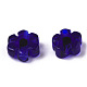 ガラスビーズ  花  ブルー  5~7x5~7x2~3mm  穴：1mm&nbsp;GLAA-T019-17-A01-3
