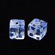 透明印刷アクリルビーズ  フルーツ模様の四角  フルーツの模様  16x16x16mm  穴：3mm&nbsp;MACR-S374-08A-08-2
