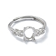 Adjustable 925 Sterling Silver 4 Prongs Ring Settings&nbsp;STER-K179-33P-2