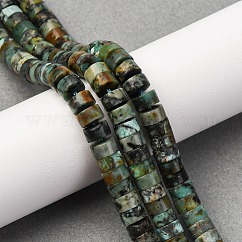 Natural African Turquoise(Jasper) Beads Strands, Disc, Heishi Beads, 6x3.5mm, Hole: 0.8mm, about 113~114pcs/strand, 14.92''(37.9cm)~15.08''(38.3cm)