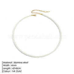 Elegant High-Quality Non-Fading Round Shell Pearl Beaded Heart Pendant Necklaces for Women, White, 16.54 inch(42cm)
