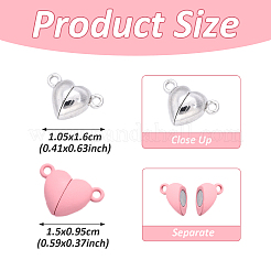 48セット12スタイルスプレー塗装合金マグネット留め具  カン付き  ハート  ミックスカラー  10.5~15x9.5~16x6~7mm  穴：1.2~1.5mm  4ペア/スタイル&nbsp;FIND-YW0006-64-NR