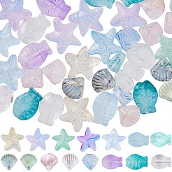 150Pcs 15 Style Transparent Spray Painted Glass Beads&nbsp;GLAA-SC0001-92