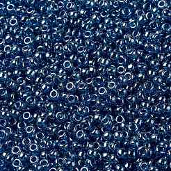 MIYUKIラウンドロカイユビーズ  日本製シードビーズ  （rr326)透明カプリブルーの光沢  8/0  3mm  穴：1mm  約422~455PCS /ボトル  10 G /ボトル&nbsp;SEED-JP0009-RR0326