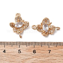 Brass Micro Pave Cubic Zirconia Connector Charms&nbsp;KK-Z103-10KCG-02