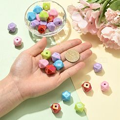 50Pcs 5 Colors UV Plating Opaque Acrylic Beads&nbsp;OACR-FS0002-87