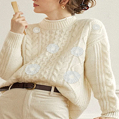 6個 3スタイル コンピューター刺繍布 アイロン接着/縫い付けパッチ  マスクと衣装のアクセサリー  アップリケ  花  ホワイト  30~70mm  2個/スタイル&nbsp;PATC-LP0001-47A