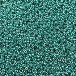 MIYUKIラウンドロカイユビーズ  日本製シードビーズ  （rr435)不透明なターコイズグリーンの光沢  8/0  3mm  穴：1mm  約422~455PCS /ボトル  10 G /ボトル&nbsp;SEED-JP0009-RR0435