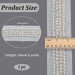 Polyester & Plastic Bead Gauze Lace Trim&nbsp;OCOR-WH20005-45C