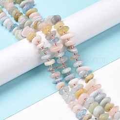 天然石モルガナイトビーズ連売り  チップ  5~18x3~9x2~5mm  穴：1mm  約67~69個/連  15.55''（39.5~40センチメートル）&nbsp;G-D480-A05
