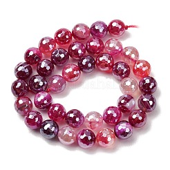 Electroplated Natural Agate Beads Strands&nbsp;G-B191-A07-10mm-06