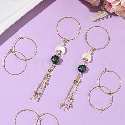シェグレース 真鍮製フープピアス金具  ワイングラスチャームリング  カドミウムフリー＆ニッケルフリー＆鉛フリー  18KGP本金メッキ  厚めっき層：0.05μm  30.5x0.8mm  20ゲージ&nbsp;XGR0005G-70G-A