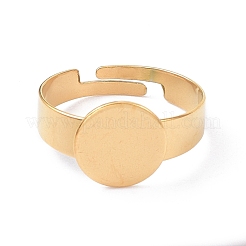 Ion Plating(IP) Adjustable 304 Stainless Steel Finger Rings Components&nbsp;STAS-P291-03B-G