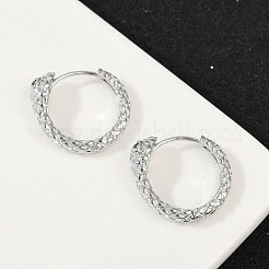 Brass Green Cubic Zirconia Hoop Earrings&nbsp;EJEW-Q016-12P