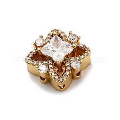 Brass Pave Clear Cubic Zirconia Multi-Strand Links&nbsp;X-KK-Z131-09G