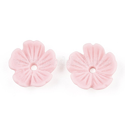 樹脂ビーズキャップ  花  ピンク  10x3mm  穴：1~1.6mm&nbsp;RESI-ZX016-A41
