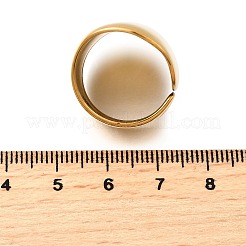 女性用304ステンレススチールカフリング  ゴールドカラー  30mm  usサイズ8 1/2(18.5mm)&nbsp;RJEW-M103-05G