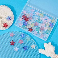 50Pcs 9 Colors Transparent Spray Painted Glass Beads&nbsp;GLAA-YW0001-96