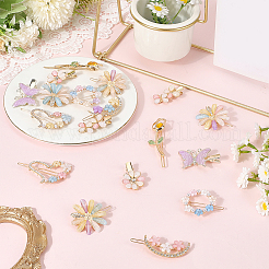 4 Bags 2 Styles Alloy & Resin Clip Hair Barrettes&nbsp;PHAR-SC0001-005