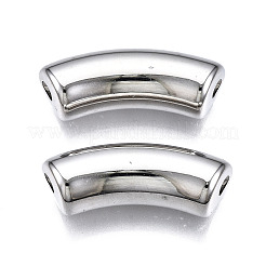 CCBプラスチックビーズ  DIYのジュエリーには  カーブチューブ  プラチナ  35x14x11mm  穴：3.5mm&nbsp;X-CCB-N003-72P