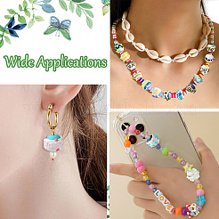 17Pcs 17 Colors Hand Painted Acrylic with Enamel Beads&nbsp;MACR-CJ0002-30