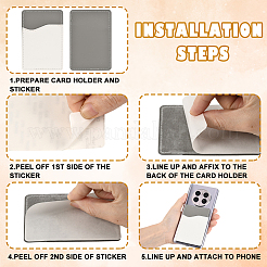 10Pcs PU Leather Phone Back Adhesive Card Holder&nbsp;AJEW-SP0002-95E