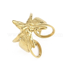 304 Stainless Steel Cuff Open Rings for Women&nbsp;RJEW-A102-02G