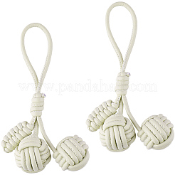 Imitation Leather Woven Ball Pendant Decorations&nbsp;AJEW-WH20054-143C