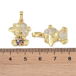 Brass Micro Pave Cubic Zirconia Pendants&nbsp;KK-P266-09G