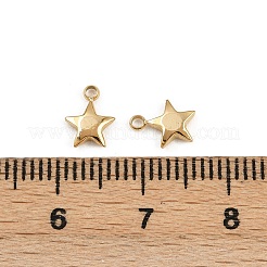 304ステンレススチールチャーム  高光沢イオンプレーティング（IP）  星のチャーム  18KGP本金メッキ  8x6x1.5mm  穴：1mm&nbsp;STAS-K295-15G
