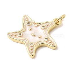 Brass Micro Pave Clear Cubic Zirconia Pendants&nbsp;KK-Z160-18G-02