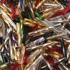 Dyed Colours Glass Twist Bugle Beads&nbsp;GLAA-XCP0012-05