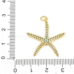 Brass Micro Pave Sky Blue Cubic Zirconia Pendants&nbsp;CU-CBA4A93-01D-G