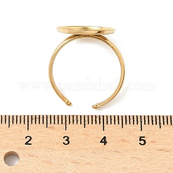 304ステンレススチールカフリング部品  パッドリングセッティング  オーバル  イオンプレーティング（ip）  ゴールドカラー  トレイ：20.5x15.5mm  内径：18mm&nbsp;STAS-Z138-02G-03